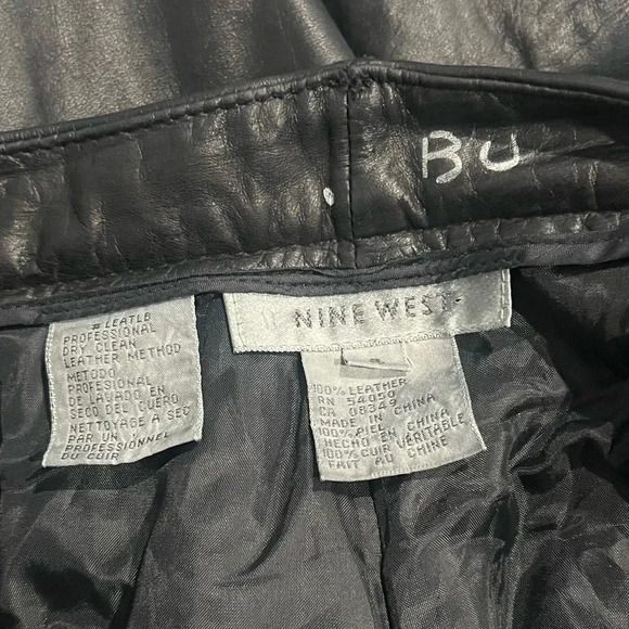 Vintage Nine West Genuine Leather‎ Pants Size 4 - Picture 4 of 6